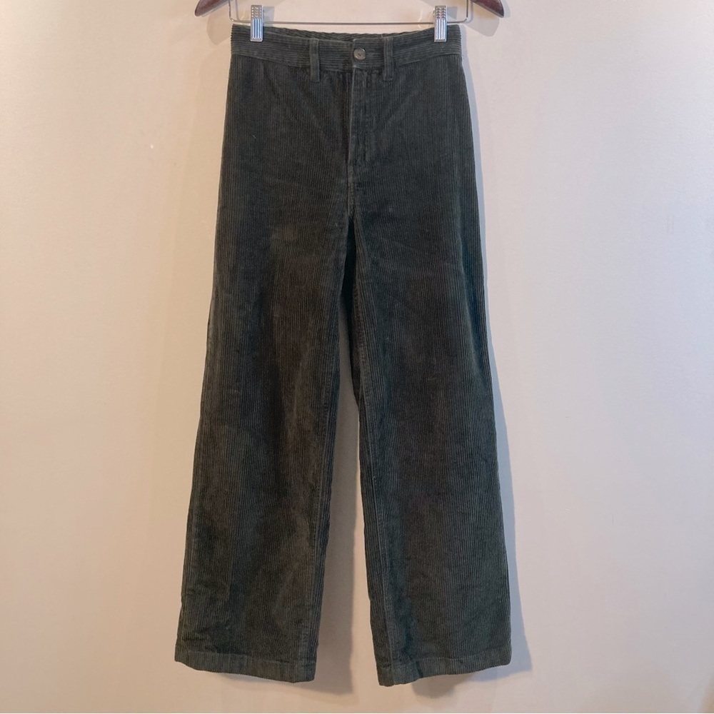 WILFRED FREE Sz 0 Hayley Corduroy Wide Leg  High Rise Pants in Olive